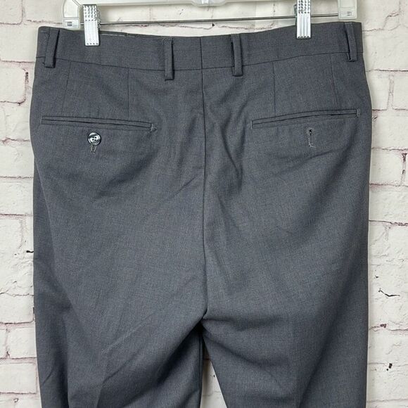 Berragamo Dress Pants Mens 32R Collezione D' Italia Flat Front Work Office Gray - Picture 7 of 9